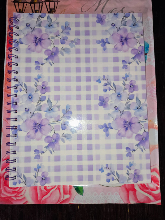 Purple floral notebook