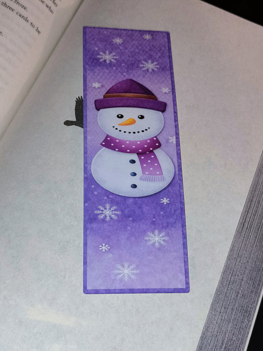 Purple snowman bookmark