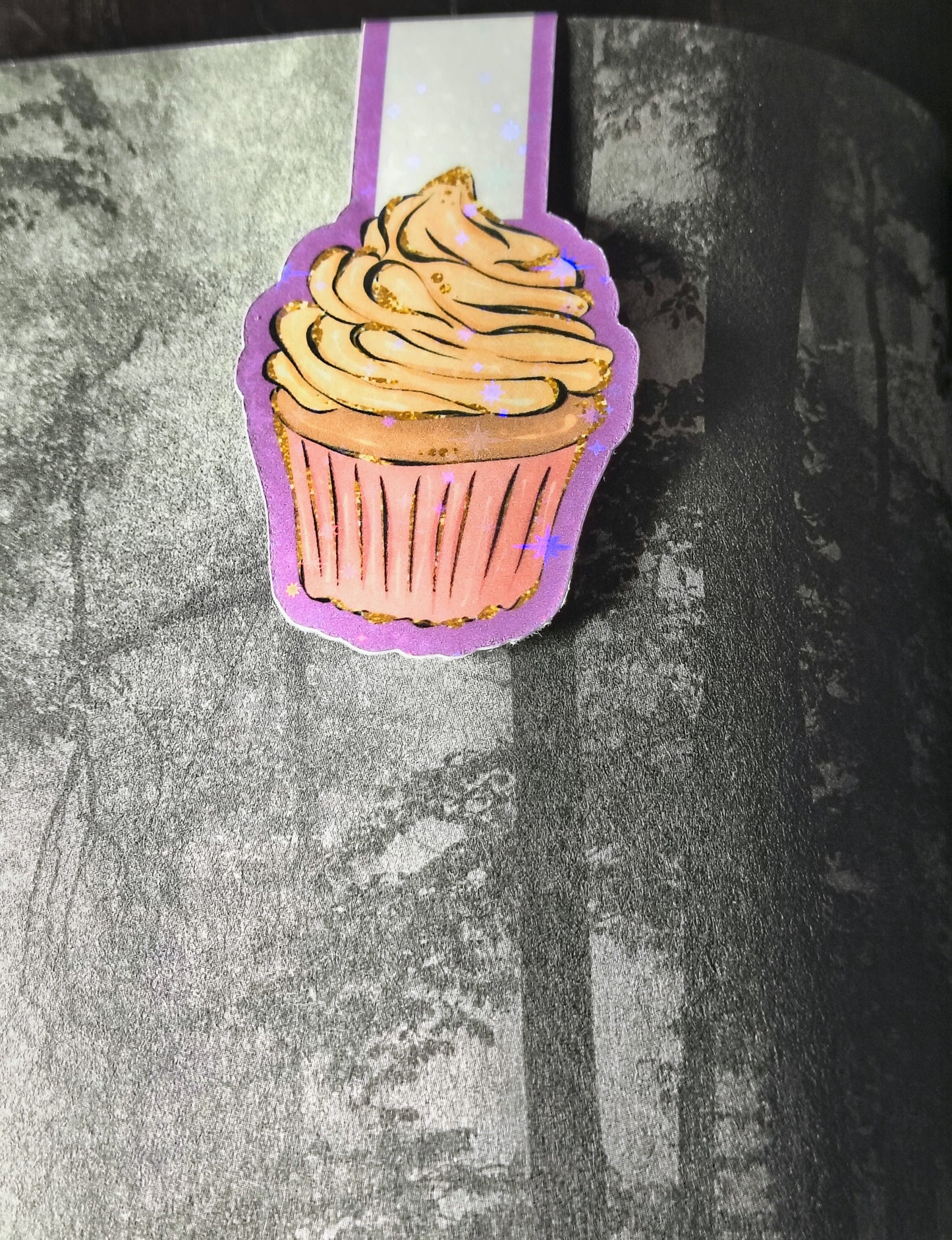 Glittery Cupcake Delight Bookmark