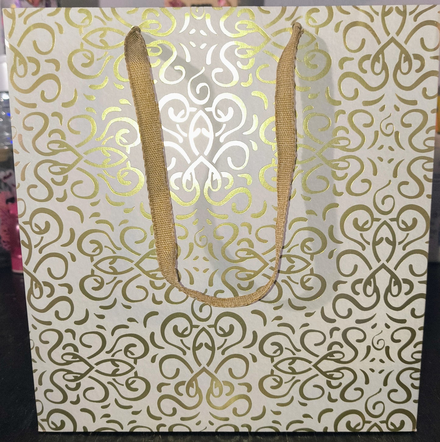 Gold and White gift bag